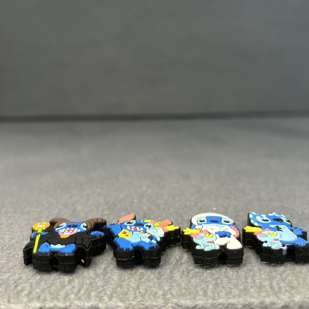 4 Pieces‎ Silicone Focal Beads for DIY Beadable Pens – 3D Stitch Character - Picture 4 of 4